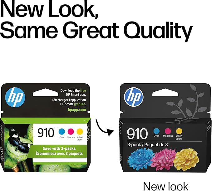 HP 910 Cyan, Magenta, Yellow Ink Cartridges Printers (3-Pack) | Works with Printer Series: OfficeJet 8010, 8020 Series, OfficeJet Pro 8020, 8030 | Eligible for Instant Ink | 3YN97AN, Pack of 24