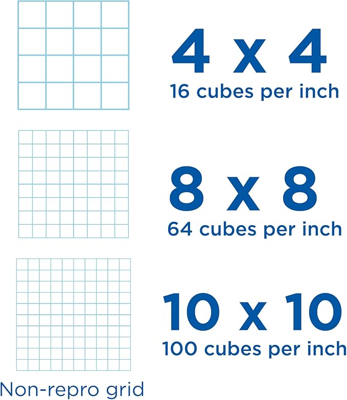 ALVIN Cross Section Graph Paper Pad 50 Sheets 17" x 22" Model 1422-12 Acid-Free blue grid paper for drafting 4 x 4 Inches Grid - 50 Sheet 17 x 22 Inches