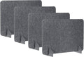 PATIKIL Desk Divider, 4 Set 24 x 16 Inch Acoustic Freestanding Desk Divider Desk Privacy Panel with 8 Pcs Support Feet for Library Office Workstation,Dark Grey