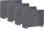 PATIKIL Desk Divider, 4 Set 24 x 16 Inch Acoustic Freestanding Desk Divider Desk Privacy Panel with 8 Pcs Support Feet for Library Office Workstation,Dark Grey
