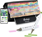 AEDAGA 240 Colors Alcohol Markers with Free App, Dual Tip Art Marker with Kickstand Case for Artists Adults. Alcohol Based Markers for Coloring Painting Sketching and Drawing, Great Gift