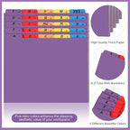 Noveread 1 Set 25 Alphabet File Dividers A-Z Tab Letter Size 1/5 Cut Tab Positions Alphabetical Number File Folder Organizer Guides Cabinet and Desk Dividers for School Office (Modern Colors)
