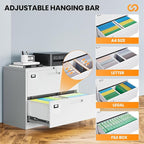 AFAIF 2 Drawer File Cabinets for Home Office, Metal Filing Cabinet with Lock, White Locking File Caninet Two Drawer, Office Storage Caninets Steel Cabnet for Letter/Legal/A4/F4-Assembly Required