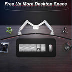 Fydeamer Dual Monitor Arm for 17-35" Screens up to 24.2 lbs, Ergonomic Gas Spring Monitor Stand with Height Adjust, Tilt, Swivel & Cable Management, VESA Desk Mount with 2 Types of Installation, White