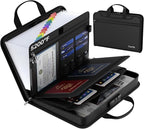 5200℉ Fireproof Accordion File Organizer with Lock, Thickened Document Organizer 13 Pocket with Zipper & Labels, Important Document Organizer, Expanding File Folder with Handle for Letter A4 (Black)