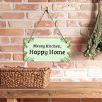 Signs ByLITA Greenery Wreath Personalized Hanging Wall or Door Sign (5 x 10") | Custom Signage for Your Home & Business