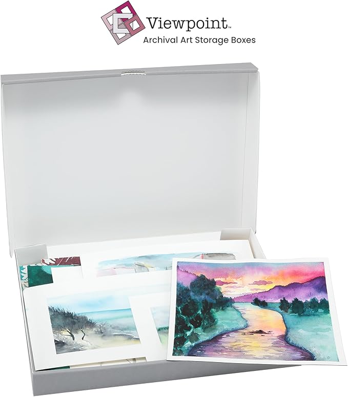 Jerry's Artarama Viewpoint Archival Storage Box (11x14) - Preserve Your Art, Easy to Assemble, Perfect for Photos, Artwork, Prints, and Record Storage