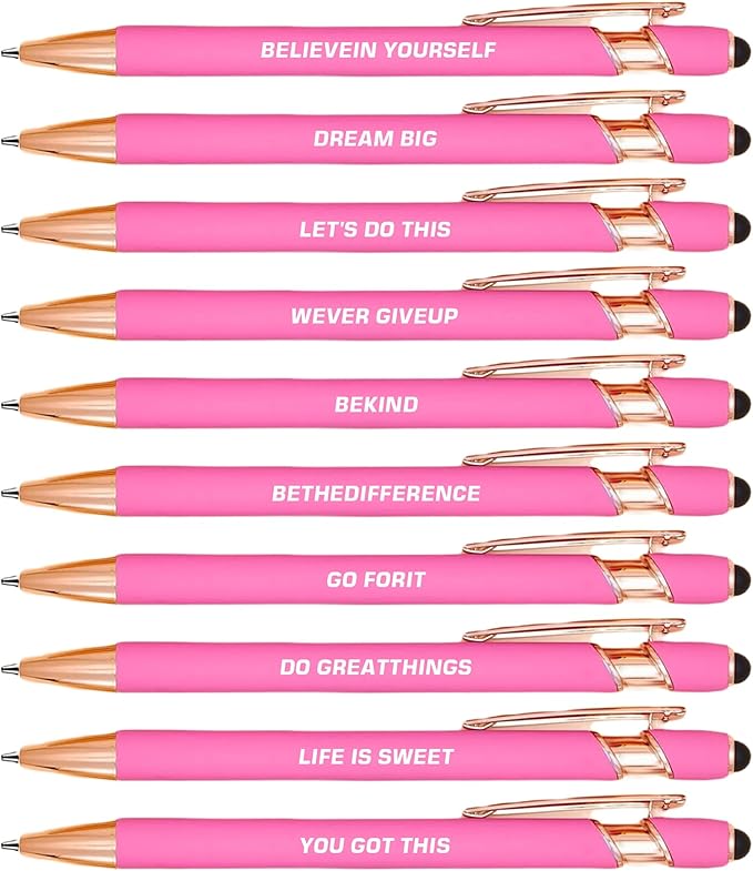 CRME 10pcs Nurse Pens Set Fancy Gift Pens with Inspirational Quotes Basics Office Supplies Party Favors for Women Holiday or Birthday for Nurse and Girl