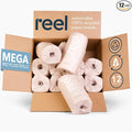 Reel Premium Recycled Paper Towels- 12 Rolls, 2-Ply Made From Tree-Free, 100% Recycled Paper - Eco-Friendly, Hypoallergenic and Zero Plastic Packaging