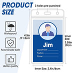 400 Pcs Vertical Badge Holders, Waterproof ID Badge Holder, Clear ID Card Holder with Resealable Zip for Proximity Cards, RFID, Credit Cards