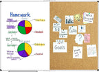XBoard Magnetic White Board and Bulletin Corkboard Combination, 36 x 24 Inch Half Dry Erase & Cork Combo Board for Wall with Aluminum Frame, 3' x 2' Notice Memo Board Tack Pin Board Vision Board