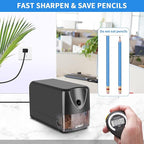 AFMAT Heavy Duty Electric Pencil Sharpener, Classroom Pencil Sharpeners for 6-11mm No.2/Colored Pencils, Auto Stop, Sharp Point, Save Pencils, Teachers Must Haves PSX3