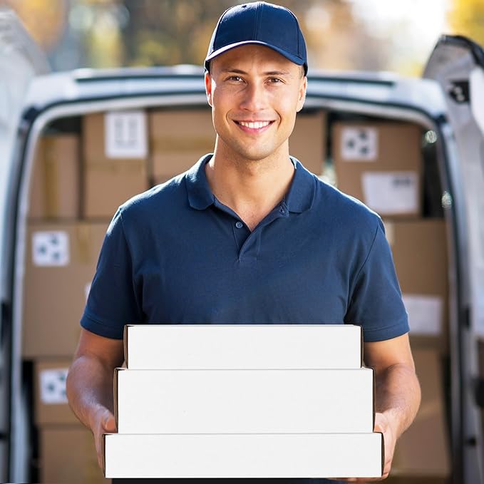 Eupako 18 Pack Small Shipping Boxes Assorted Sizes, 11x8x2, 12x9x3, 13x10x2-6 PCS Each Small Boxes, White Corrugated Box Mailers, Cardboard Boxes for Packaging Small Business, Mailing