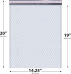 White Extra Large Poly Bubble Mailers 14.25x20 inch #7 | Self Seal Large Padded Envelopes | Air Cushioned Bubble Mailer | Usable Size 14.25x19 Lightweight Mailing Shipping Bags| 100 Pack Bulk
