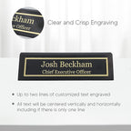 Engraving International Business Wood Name Plate for Desk | Customizable 2" x 8", Black Piano Finish Name Plaque | Classic Rosewood Design | Perfect for Office Decor & Professional Gifts