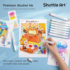 Shuttle Art 240 Colors Alcohol Markers, 239 Colors Dual Tip Art Marker Set Plus Colorless Blender, Micro-tip Pens, White Highlighter Pens, Marker Bag with Holders Perfect for Students Adults Coloring