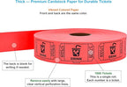 Tacticai 1000 Raffle Tickets, Drink, Red (1 of 8 Colors), Single Roll for Events, Entry, Class Reward, Fundraiser & Prizes