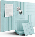 Large Felt Bulletin Board 36"x24" Cork Board Alternative - 6 Pack with 40 Safe Removable Adhesive Tabs, Cork Boards for Walls for Home Office Classroom Pin Board-Seafoam Blue
