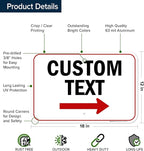 Custom Arrow,Custom Directional Sign, Right Arrow, 12x18 Inches, Rust Free .063 Aluminum, Fade Resistant, Made in USA by My Sign Center