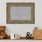 Amanti Art Grey Framed Magnetic Board 18x24 Small Vision Board for use with Magnets, 100% Metal Sheet to Display Items as Office Decor or for Home Organization in mudroom, Kitchen or Kids Room