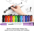 cloudriver Magnetic Dry Erase Markers, 48 Pack Whiteboard Markers - 24 Fine Tip And 24 Chisel Tip, 12 Colors Low Odor Dry Erase Marker With Eraser Cap