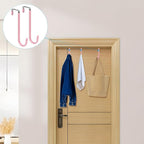 FYY Over The Door Hooks, 4 Pack Upgraded Long Door Hangers Hooks with Rubber Prevent Scratches Heavy Duty Organizer Hooks for Hanging Clothes, Towels, Hats, Coats, Bags Pink