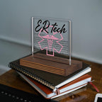 ER Tech Gifts, Thank You Appreciation Gifts for Emergency Room Technicians Medical First Responders Week Graduation Birthday Christmas Office Desk Decor Decorative Signs Plaque PA006