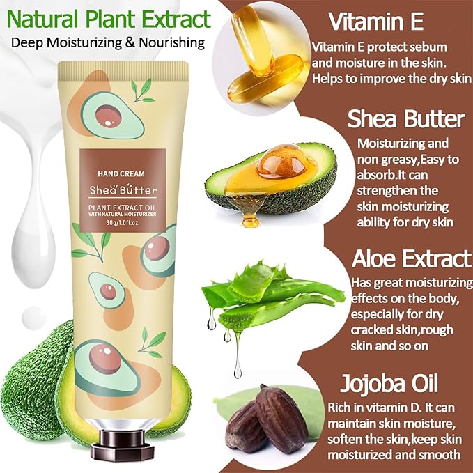 Valentines Day Gifts for Her, 10 Pack Hand Cream for Dry Cracked Hands, Birthday Gifts for Women Girls,Teacher Appreciation Gifts, Natural Plant Fragrance Mini Hand Lotion Moisturizing Hand Care Cream