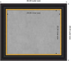Amanti Art Black Framed Magnetic Board 26x30 Medium Vision Board for use with Magnets, 100% Metal Sheet to Display Items as Office Decor or for Home Organization in mudroom, Kitchen or Kids Room