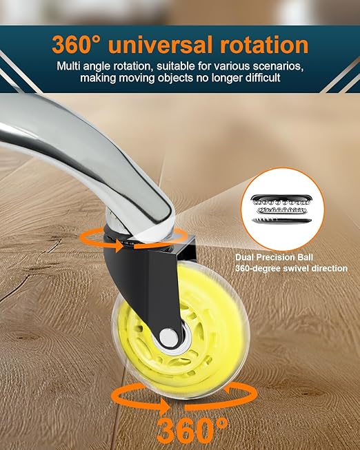 RidRed Gaming Chair Wheels - Heavy-Duty Office Chair Wheels - Replacement Rubber Casters- Universal Fit 3 Inch Chair Casters, Noise Free, Fits 98% Chair, for All Floor