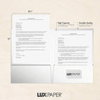 LUXPaper 9" x 12" Presentation Folders | Two Pocket | White Gloss | 14pt. Cover | 25 Qty