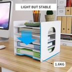 Natwind 5-Tier Desk Organizer,File Organizer,File Paper Organizer for Desk & Desktop - White File Holder with Mail Letter Tray & Paper Sorter for Home Office, School Classroom