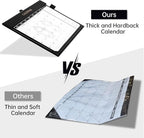 Yoment Desk Calendar 2026 Leather Desk Calendar with To-Do Lists, 13 Months Desk Pad Wall Calendar with Pen Holders PVC Cover for Work Office School Home Women Men, Dec 2025-Dec 2026, 17 x 12, Black