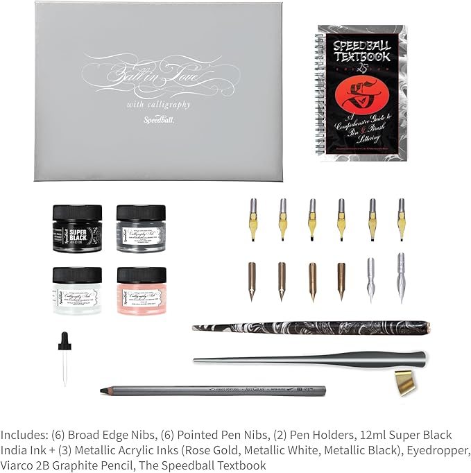 Speedball Modern Calligraphy Kit, Featuring Pen Holder, Nibs, Tips Ink, Textbook, Calligraphy Gift, Calligraphy Pen Set, Scribe Writing, Art Lettering, Artist, Caligraphy, Lettering, Invitations