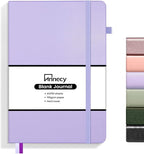 Annecy Blank Journal Notebook, Medium 5.5x 8.25, 160 Pages 100GSM Writing Paper, A5 Purple Faux Leather Cover with Pen Loop