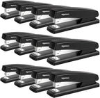 Amazon Basics 25-Sheet Capacity, Non-Slip, Office Desk Stapler with 1000 Staples, Black - Pack of 12