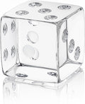 QFkris 2.2" Glass Dice Paperweight Glass Art Dice Figurine Paper Weights for Desk