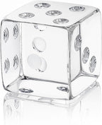 QFkris 2.2" Glass Dice Paperweight Glass Art Dice Figurine Paper Weights for Desk