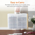 Lifewit 4x6 Photo Storage Box, 18 pcs Inner Photo Case with Lids, Clear Photo Organizers with 1 Sheet Label Sticker, Plastic Craft Storage Box for Seeds Sticker Cards Pictures Stamps Office Supplies