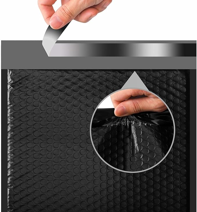 Metronic 3750 Pack Bubble Mailer 10.5x16 Inch Black,Usable Size 10.5x15" Waterproof Padded Envelopes Self-Seal Bubble Mailers Cushioning for Shipping Clothes, Books, Small Business Full Pallet Bulk