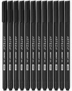 ARTEZA Black Inkonic Fineliners Pens, Set of 12, 0.4 mm Fine Tip Markers, Water-Based Art Pens for Drawing, Sketching, Journaling, Calligraphy