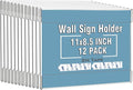 Dingelex Acrylic 8.5x11 Horizontal Sign Holder, Clear Plastic Wall Mount, 12 Pack, No Drilling, Landscape