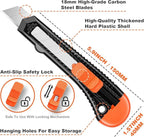 JOYUMY 20 Pack Utility Knife, Box Cutter Retractable, Box Knife for Cartons, Cardboard, and Boxes, Box Opener with 10 Pieces 18mm Snap-off Blade, Razor Knife for Office and Home Use, Box Cutters
