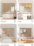 Fluxynara Felt Cork Board Alternative, Felt Bulletin Board 16" x 12" Oatmeal Frame with 8 Adhesive Tabs, Pin Board for Home Office, Classroom, Entryway, Kitchen Wall Decor—Deep Camel