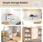 ZFTMRR Plastic Storage Basket with Lid, Stackable Small Box Bins for Organizing and Containers for Shelves Drawers Desktop Closet Playroom Pantry Classroom Office Home, 8 Pack 10.2x7.2x4.1 Inch, White