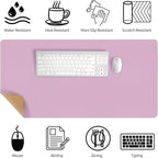 Bloss Purple Desk Mat, Leather Desk Pad, Desk Matt for Desktop, Waterproof Desk Pad Mat, Computer Mat for Office Work/Home/Decor/Desk Protector/Cover(31.5 x 15.7 Inches)