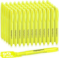 KIZZYEA Highlighters, 60 Pack Yellow Highlighters Bulk, Bright Color Chisel Tip & Dry-Quickly, No Bleed Highlighter Markers for Adult Kids, School Supplies for Teachers, Office Classroom Must Have