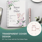 EMSHOI B5 Spiral Dotted Notebook - Bullet Dot Grid Journal with 300 Pages of 100gsm Thick Paper, Waterproof Softcover Notebook for School, Work & Writing - 7.48”x10.15”, Transparent