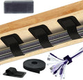 Ulinca Cable Management Under Desk,Up to 15 Cord,Enhanced Wire Holder. Cord Organizer,Reusable Cord Holder Organizer for Cable Hider Clips Under Table, 20 Pair+1 roll of Velcro Ties (Black, 20 Pair)