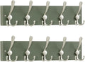 SKOLOO Creations Forest Green Solid Wood Wall Mounted Coat Rack, 5 Hooks, 16-7/8" Long - Kitchen, Mudroom, Entryway, Bathroom - Includes Mounting Hardware, Wall Coat Hanger, Towel Rack, Pack of 2